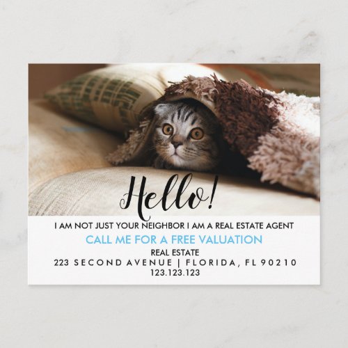 Real Estate Agent HELLO CARD cat
