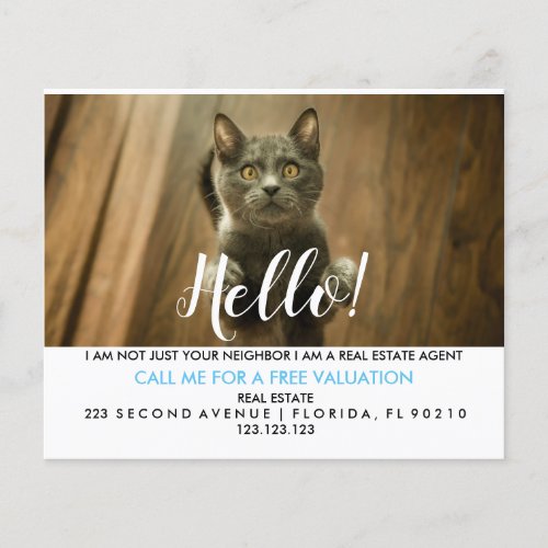 Real Estate Agent HELLO CARD cute cat Flyer