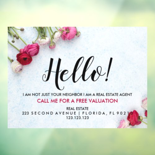 Real Estate Agent HELLO CARD shop sign