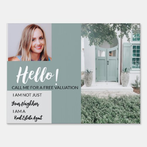 Real Estate Agent HELLO CARD shop sign Flyer