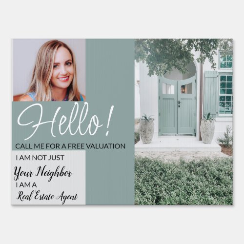 Real Estate Agent HELLO CARD shop sign Flyer