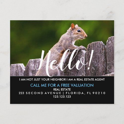 Real Estate Agent HELLO CARD squirrel Flyer