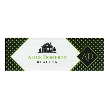 Real Estate Agent | Home | Initials Name Tag by wierka at Zazzle