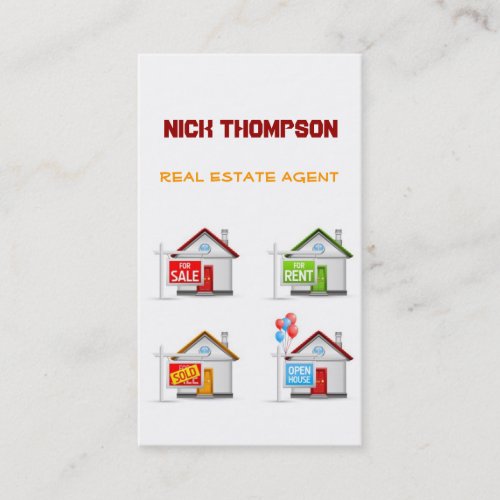 Real Estate Agent House Building Rent Sell Buy Business Card