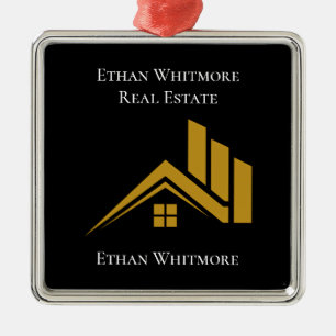 Real Estate Agent House Business Metal Ornament