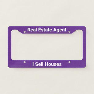 Real Estate Agent I Sell Houses Template Purple License Plate Frame