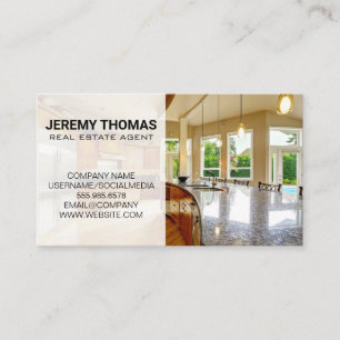 Real Estate Agent Interior Home Modern Kitchen Business Card