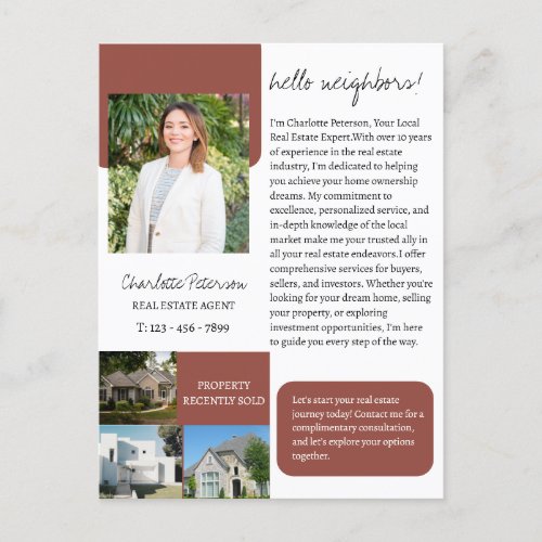 Real Estate Agent Introduction  Postcard