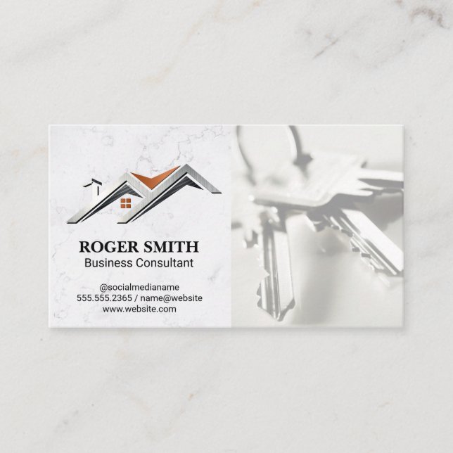 Real Estate Agent | Keys | Homes Business Card (Front)