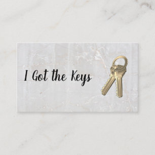 Real Estate Agent Keys Marble Business Card