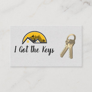 Real Estate Agent / Keys / Rooftop and Cityscape Business Card