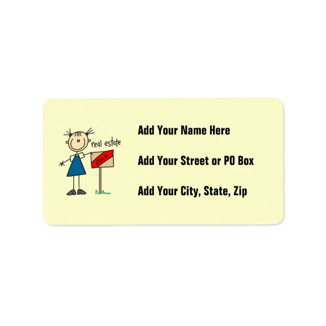 Real Estate Agent Label (Front)