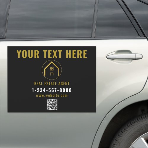 Real Estate Agent Logo Branding QR Code Car Magnet
