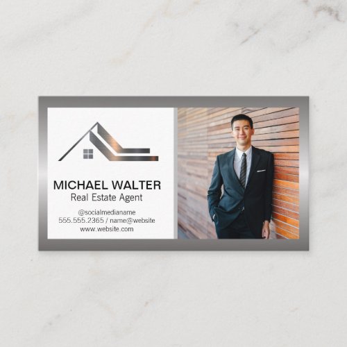 Real Estate Agent Logo  Business Man Business Card