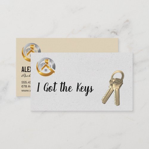 Real Estate Agent Logo  Keys Business Card