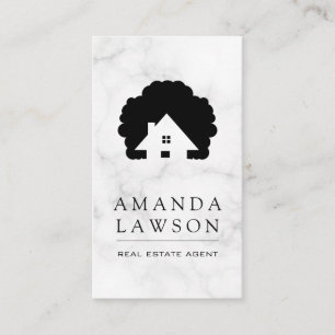 Real Estate Agent   Marble   Home and Tree Icon Appointment Card