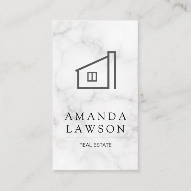 Real Estate Agent | Marble | Home Icon Appointment Card (Front)