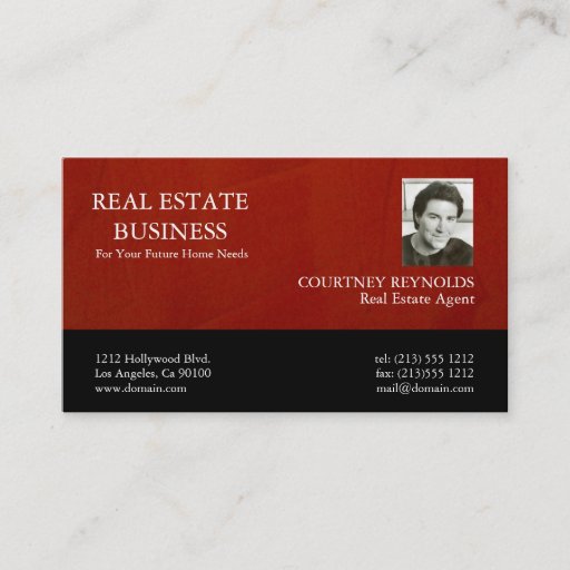 Customizable Real Estate Agent Marsala Crimson Business Cards
