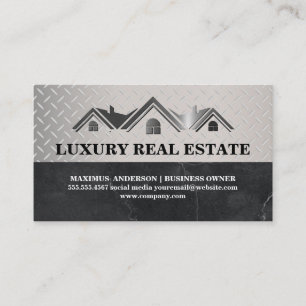 Real Estate Agent Metal Pattern Business Card