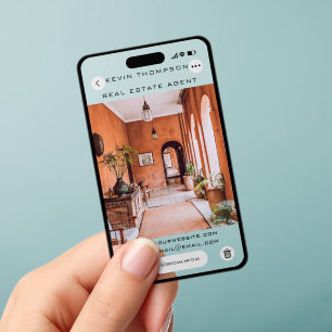 Real Estate Agent Mobile Phone Social Media Photo Clear Business Cards