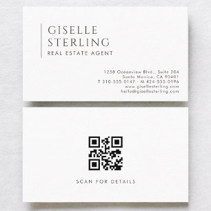 Real Estate Agent Modern Professional QR Code Business Card
