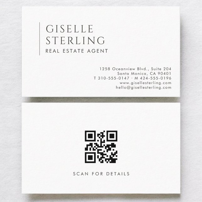 Real Estate Agent Modern Professional QR Code Business Card (Creator Uploaded)