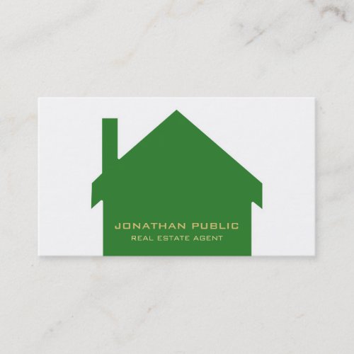 Real Estate Agent Modern Stylish Design Luxe Business Card
