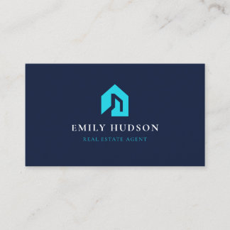 Real Estate Agent Navy Blue Business Card