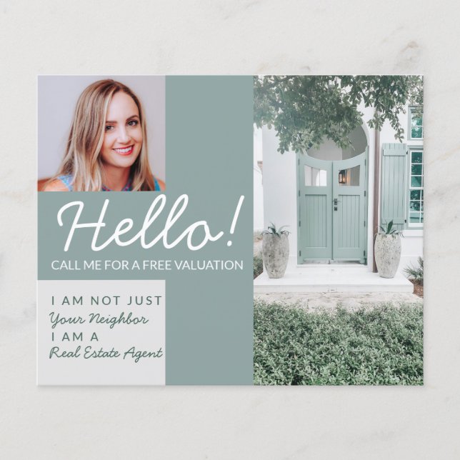 Real Estate Agent neighbor HELLO calling CARD  Flyer (Front)