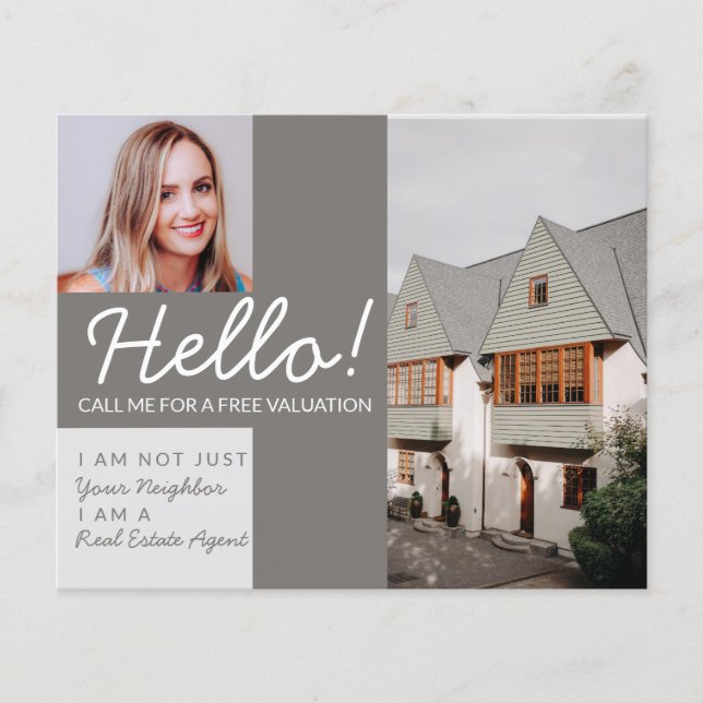 Real Estate Agent neighbor HELLO calling CARD  Flyer (Front)