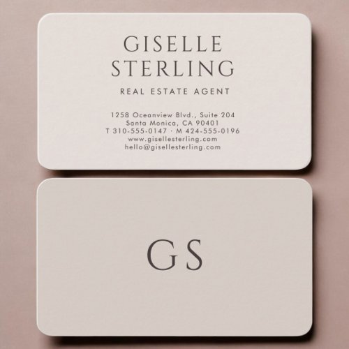 Real Estate Agent Neutral  Business Card
