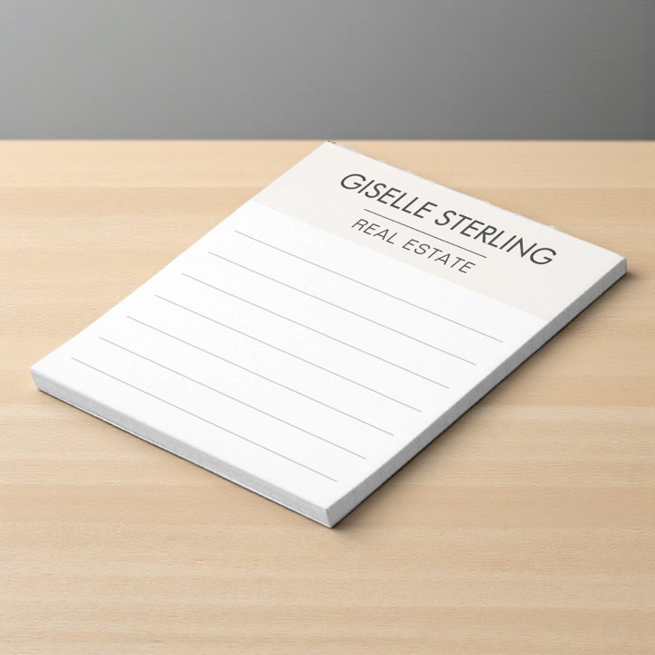 Real Estate Agent Neutral Professional Notepad