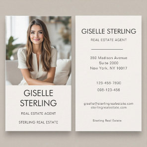 Real Estate Agent Neutral Professional Photo  Business Card