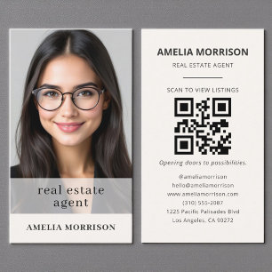 Real Estate Agent Neutral Professional Photo Business Card