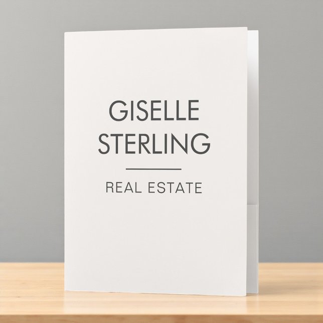 Real Estate Agent Neutral Professional Pocket Folder (Creator Uploaded)