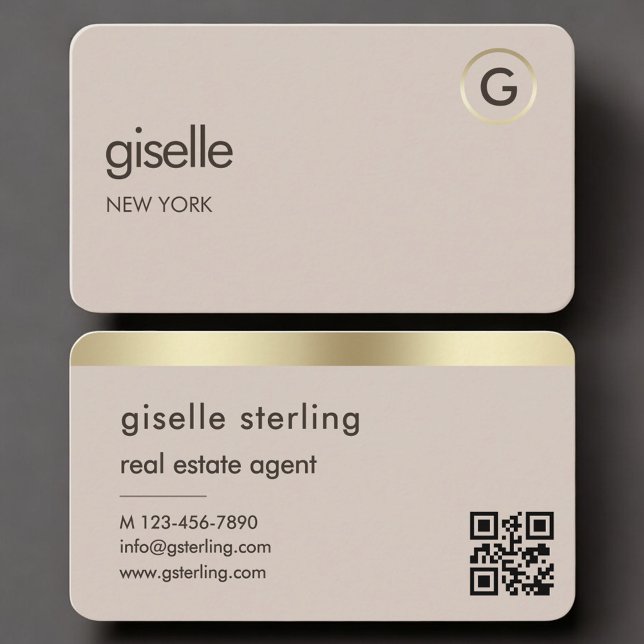 Real Estate Agent Neutral QR Code Business Card (Creator Uploaded)