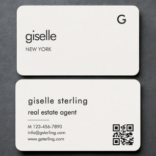 Real Estate Agent Neutral QR Code Business Card