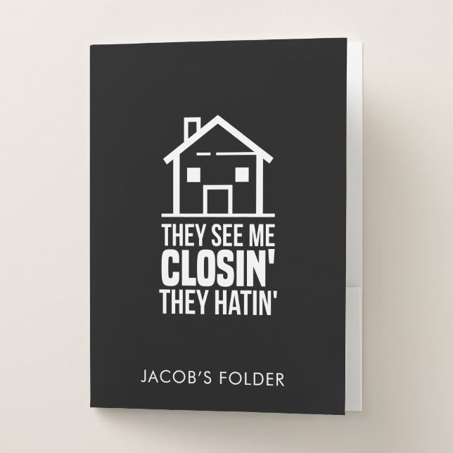 Real Estate Agent Office Manager Custom Pocket Folder (Front)