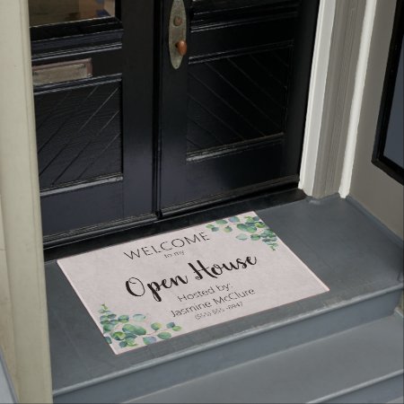 Real Estate Agent Open House Eucalyptus Leaves Doormat
