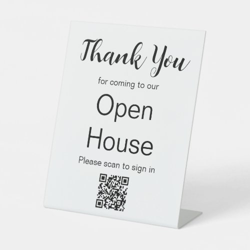 Real Estate Agent Open House QR code Sign_In  Pedestal Sign