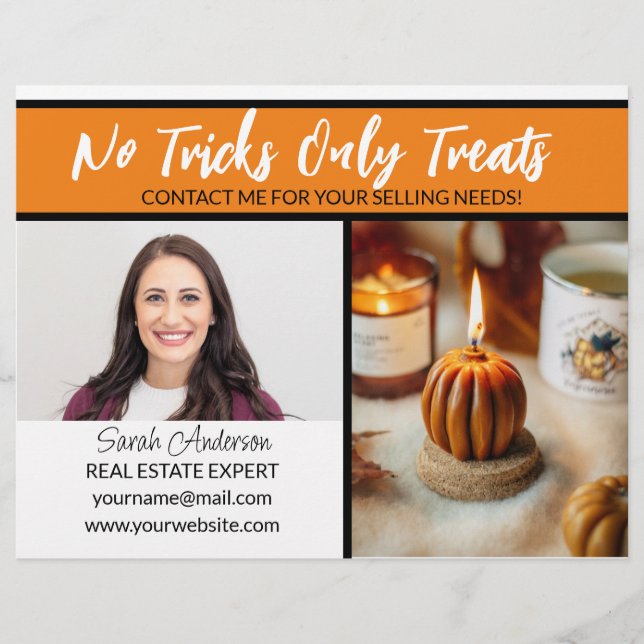 Real Estate Agent orange halloween autumn Flyer (Front)