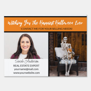 Real Estate Agent orange halloween sign Flyer