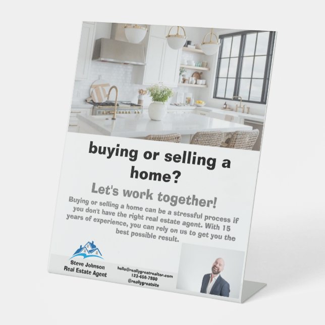 Real Estate Agent  Pedestal Sign (Front)