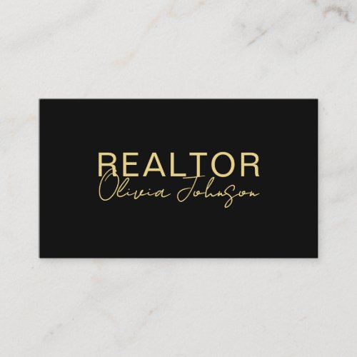 Real Estate Agent Photo Business Card Black