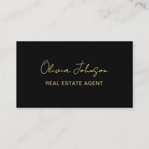 Real Estate Agent Photo Business Card l Black
