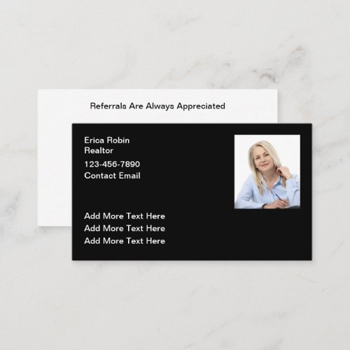 Real Estate Agent Photo Business Cards