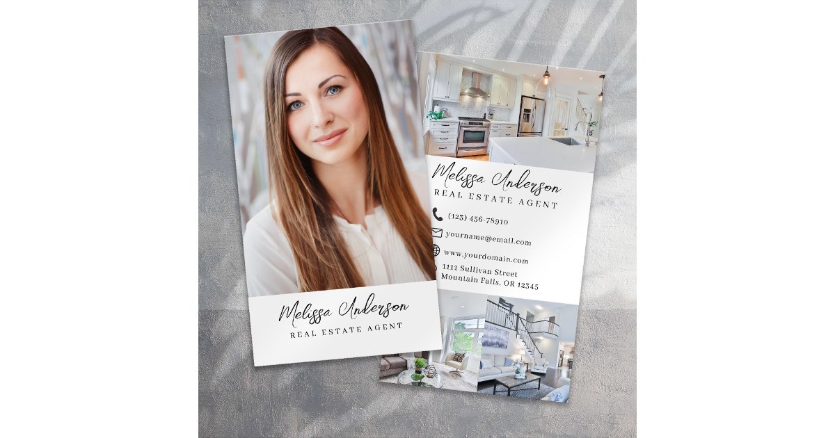 Real Estate Agent Photo Collage Business Card | Zazzle