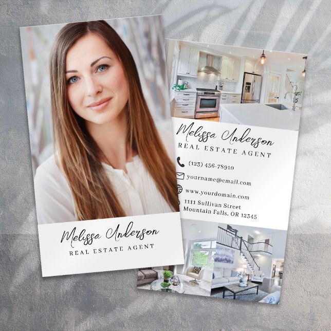 Real Estate Agent Photo Collage Business Card (Creator Uploaded)