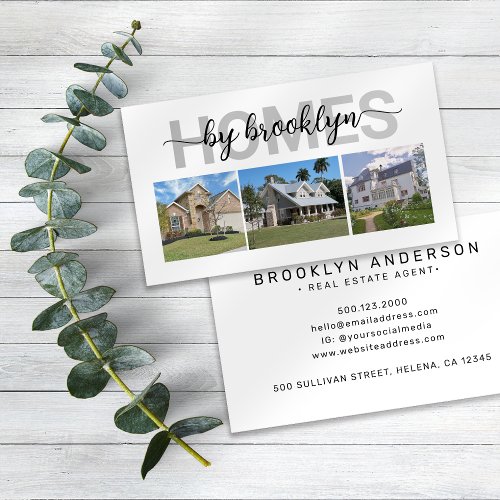 Real Estate Agent Photo Collage Business Card