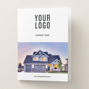 Real Estate Agent Photo Logo Card Slot Business Pocket Folder
